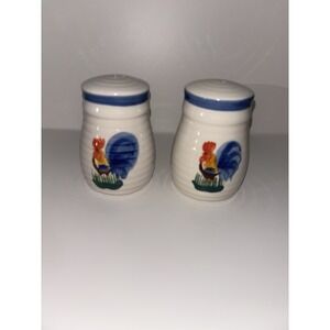 Vtg Rooster‎ Salt And Pepper Shakers Set Country Farm Alco Industries